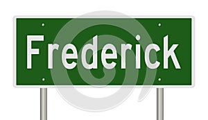 Highway sign for Frederick