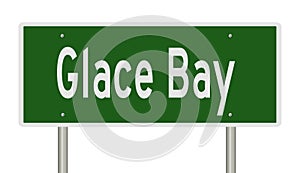 Highway sign for Glace Bay Nova Scotia