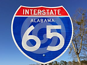 Highway sign for I-65 in Alabama