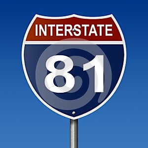 Highway sign for Interstate Route 81