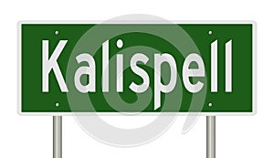 Highway sign for Kalispell Montana