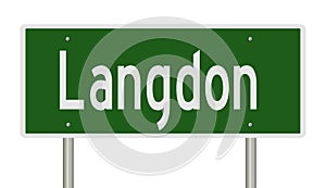 Highway sign for Langdon