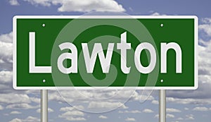 Highway sign for Lawton