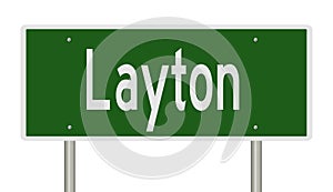 Highway sign for Layton Utah photo