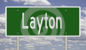 Highway sign for Layton Utah photo