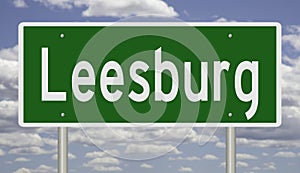 Highway sign for Leesburg