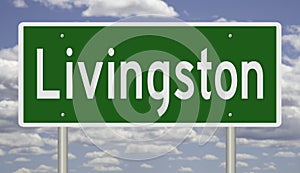 Highway sign for Livingston Montana photo