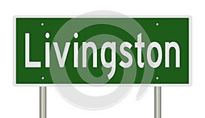 Highway sign for Livingston Montana photo