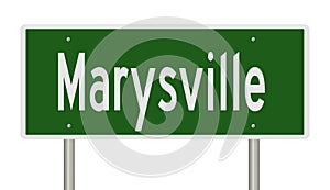 Highway sign for Marysville Ohio