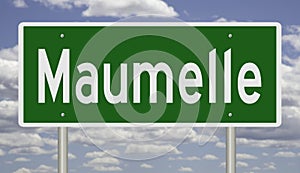 Highway sign for Maumelle Arkansas
