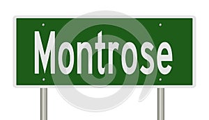 Highway sign for Montrose Colorado