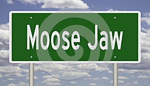 Highway sign for Moose Jaw Saskatchawan