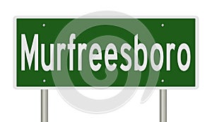 Highway sign for Murfreesboro Tennessee