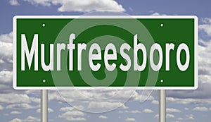 Highway sign for Murfreesboro Tennessee