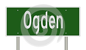 Highway sign for Ogden Utah