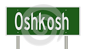 Highway sign for Oshkosh Wisconsin