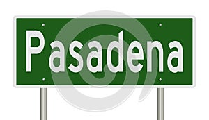 Highway sign for Pasadena California