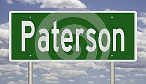 Highway sign for Paterson