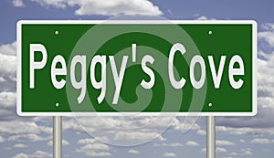 Highway sign for Peggy`s Cove Nova Scotia