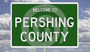 Highway sign for Pershing County