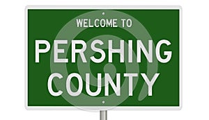 Highway sign for Pershing County