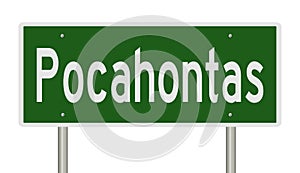 Highway sign for Pocahontas Arkansas