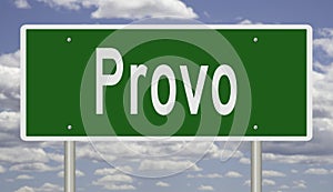 Highway sign for Provo Utah