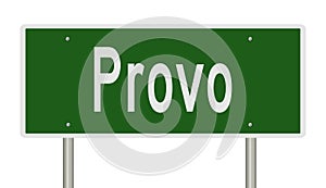 Highway sign for Provo Utah