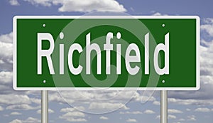 Highway sign for Richfield Utah