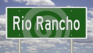Highway sign for Rio Rancho New Mexico