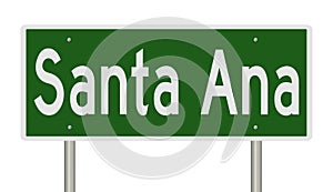 Highway sign for Santa Ana California photo