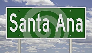 Highway sign for Santa Ana California photo