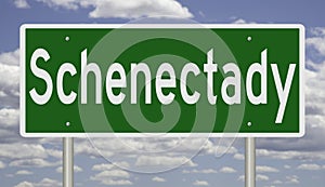 Highway sign for Schenectady New York