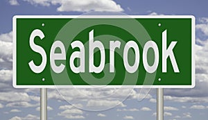 Highway sign for Seabrook New Hampshire