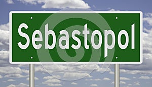 Highway sign for Sebastopol California