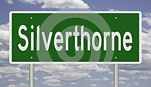 Highway sign for Silverthorne Colorado