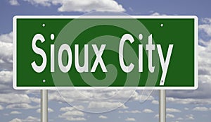 Highway sign for Sioux City