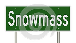 Highway sign for Snowmass Colorado