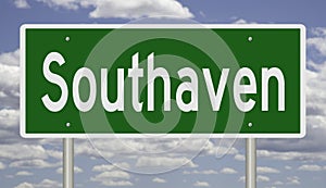 Highway sign for Southaven Mississippi