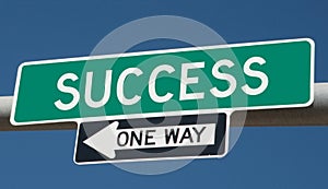 Highway sign for SUCCESS and ONE WAY