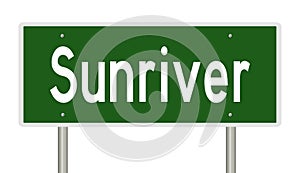 Highway sign for Sunriver