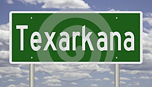 Highway sign for Texarkana Texas