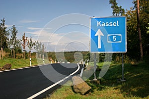 Highway sign to Kassel