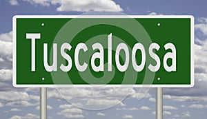 Highway sign for Tuscaloosa Alabama photo