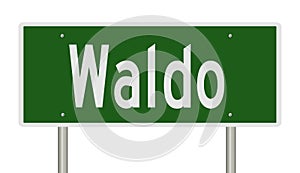 Highway sign for Waldo Arkansas