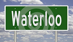 Highway sign for Waterloo