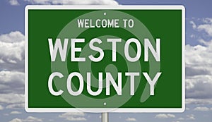 Highway sign for Weston County