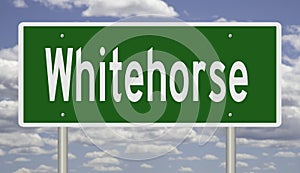 Highway sign for Whitehorse Yukon Canada