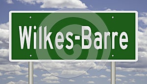 Highway sign for Wilkes-Barre Pennsylvania