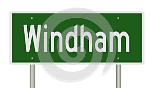 Highway sign for Windham Maine